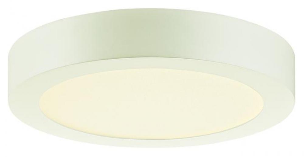 8 7/8" LED Round Flush White Finish with Frosted Polycarbonate Panel