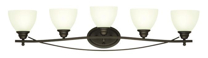 5 Light Wall Fixture Oil Rubbed Bronze Finish Frosted Glass
