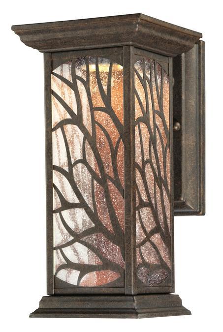 Dimmable LED Wall Fixture Victorian Bronze Finish Clear Seeded Glass