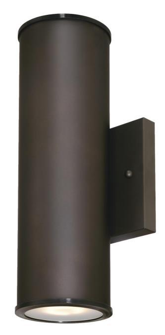 Dimmable LED Up and Down Light Wall Fixture Oil Rubbed Bronze Finish Frosted Glass