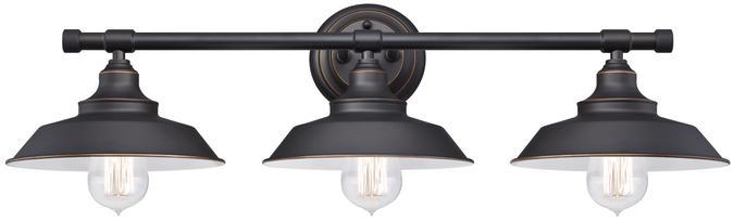 3 Light Wall Fixture Oil Rubbed Bronze Finish with Highlights