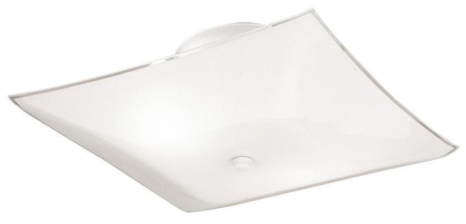 12 in. 2 Light Semi-Flush White Finish White Glass
