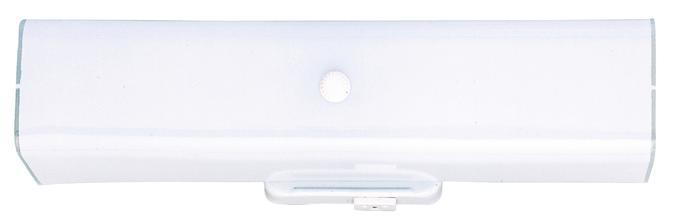 2 Light Wall Fixture with Ground Convenience Outlet White Finish Base White and Crystal Glass
