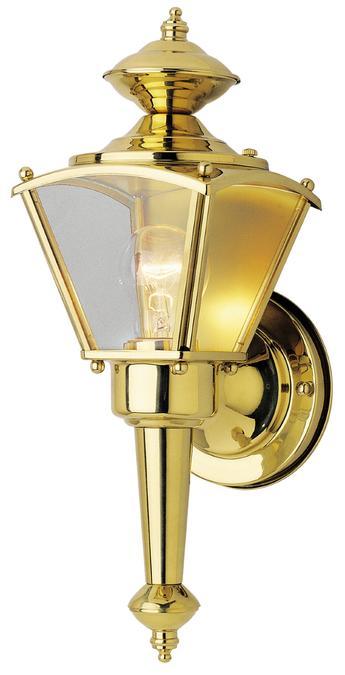 Wall Fixture Polished Brass Finish Clear Glass Panels