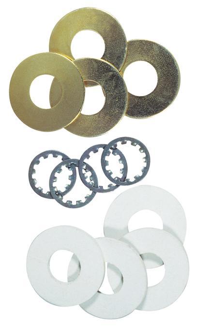 12 Assorted Washers Brass-Plated Steel