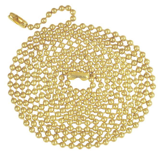 5' Beaded Chain with Connector Brass Finish