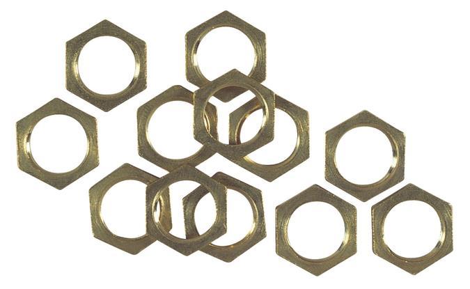 12 Hex Nuts Solid Brass