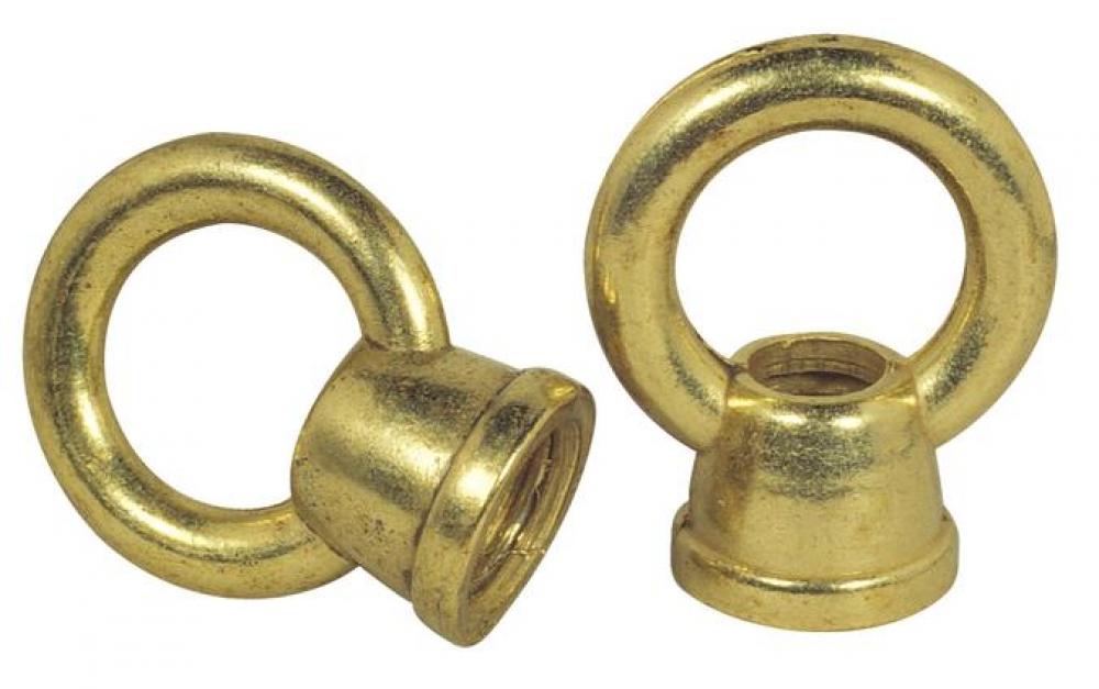 Two 1" Diameter Female Loops Brass Finish (6 pack)