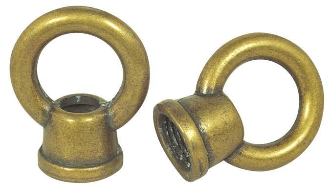 Two 1" Diameter Female Loops Antique Brass Finish