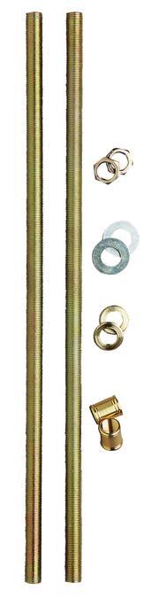 12" All-Thread Lamp Pipe Kit Zinc-Plated Steel