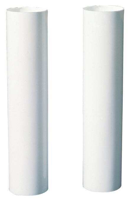 2 Plastic Candle Socket Covers White 4" Long