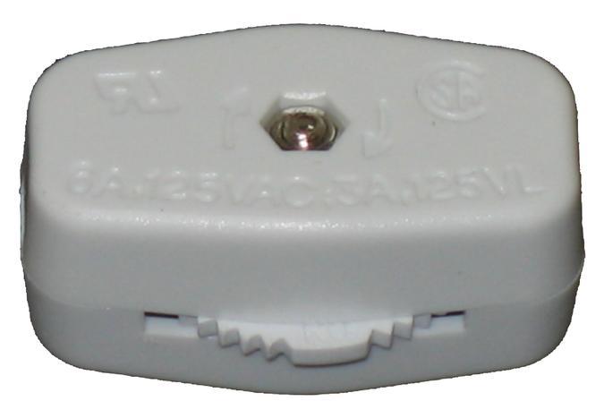Feed-Through On/Off Switch White Finish