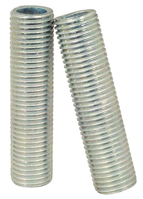 4 Steel Nipples Zinc-Plated 1 1/2" Long