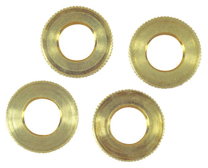 4 Knurled Locknuts Solid Brass