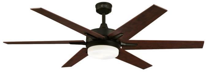 60 in. Oil Rubbed Bronze Finish Reversible Blades (Applewood/Cherry) Opal Frosted Glass