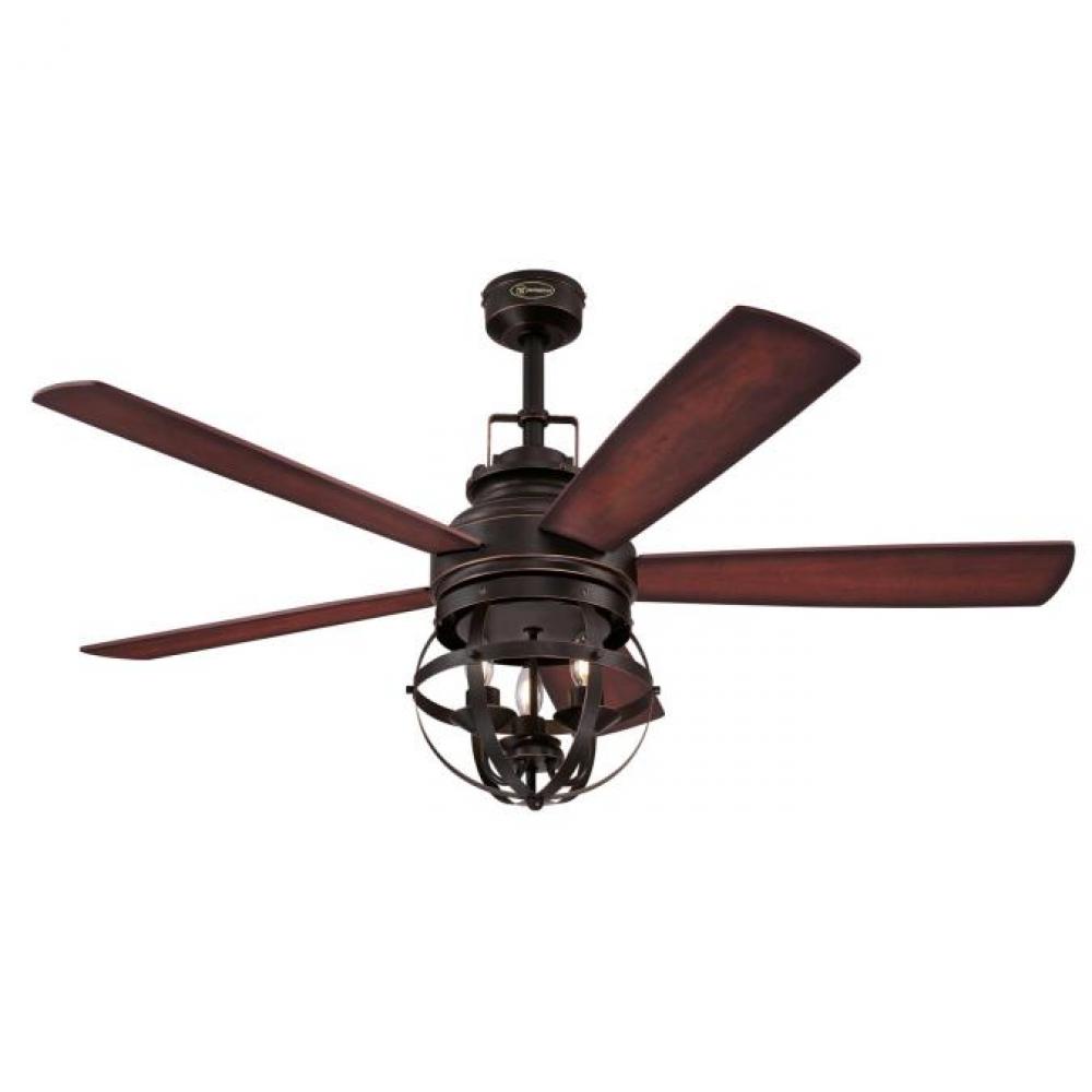 52 in. Oil Rubbed Bronze Finish with Highlights Reversible Blades (Applewood with Shaded