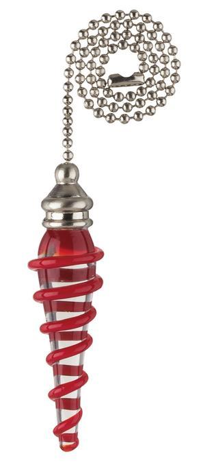 Red Spiral Glass Pull Chain