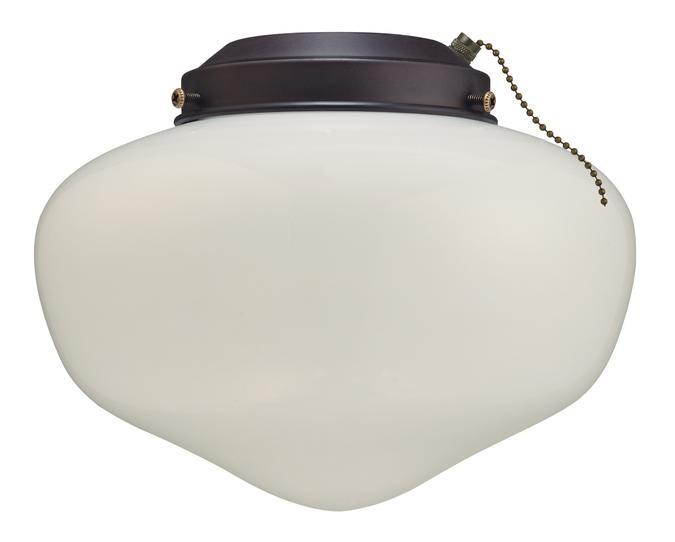 Schoolhouse Light Kit Oil Rubbed Bronze Finish with White Glass, Damp Location