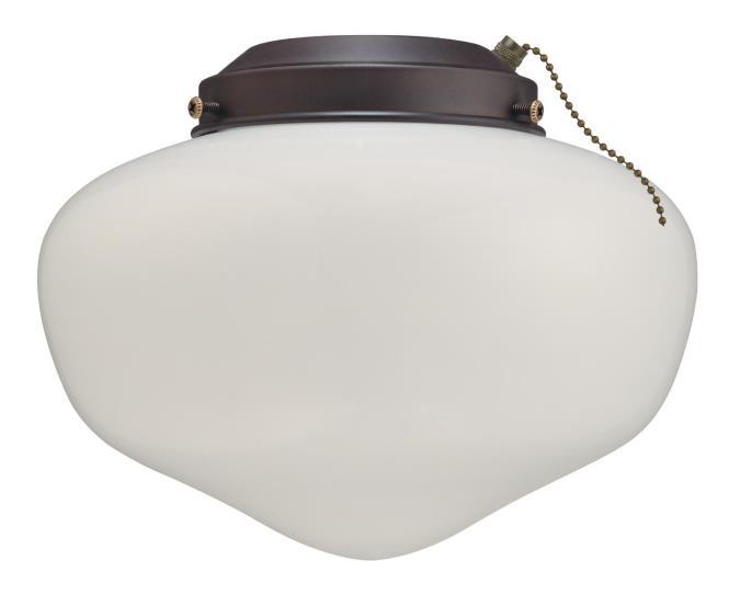 LED Schoolhouse Ceiling Fan Light Kit Oil Rubbed Bronze Finish White Opal Glass