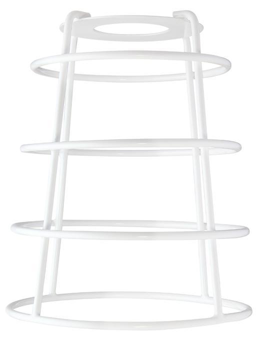 White Finish Cage Shade with Open Bottom