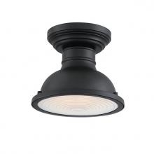Westinghouse 6113200 - 9 in. 1 Light Semi-Flush Textured Black Finish Frosted Prismatic Lens