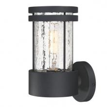 Westinghouse 6114600 - Wall Fixture Textured Black Finish Clear Crackle Glass