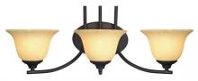 Westinghouse 6222200 - 3 Light Wall Fixture Oil Rubbed Bronze Finish Burnt Scavo Glass
