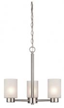 Westinghouse 6227500 - 3 Light Chandelier Brushed Nickel Finish Frosted Seeded Glass