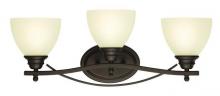 Westinghouse 6303400 - 3 Light Wall Fixture Oil Rubbed Bronze Finish Frosted Glass