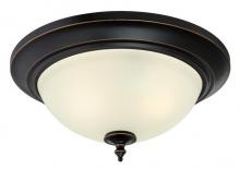 Westinghouse 6304800 - 13 in. 2 Light Flush Amber Bronze Finish with Highlights Frosted Glass