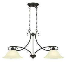 Westinghouse 6305900 - 2 Light Island Pendant Oil Rubbed Bronze Finish Frosted Glass