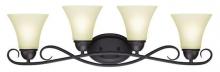 Westinghouse 6307000 - 4 Light Wall Fixture Oil Rubbed Bronze Finish Frosted Glass