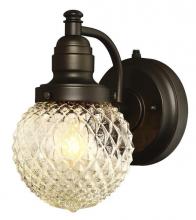 Westinghouse 6313700 - Wall Fixture with Dusk to Dawn Sensor Oil Rubbed Bronze Finish Clear Diamond Cut Glass
