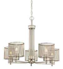 Westinghouse 6327500 - 5 Light Chandelier Brushed Nickel Finish Mesh Shades