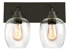 Westinghouse 6333300 - 2 Light Wall Fixture Oil Rubbed Bronze Finish with Highlights Clear Seeded Glass
