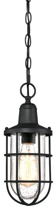 Westinghouse 6334800 - Pendant Textured Black Finish Clear Seeded Glass