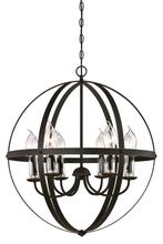 Westinghouse 6339000 - 6 Light Chandelier Oil Rubbed Bronze Finish with Highlights Clear Glass Candle Covers