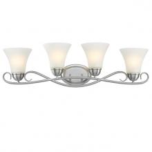 Westinghouse 6573700 - 4 Light Wall Fixture Brushed Nickel Finish Frosted Glass