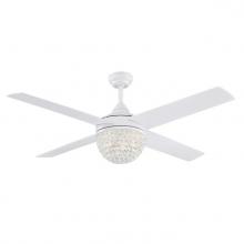 Westinghouse 7226200 - 52 in. White Finish Reversible Blades (White/Silver) Crystal Jewel Shade
