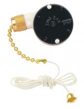 Westinghouse 7702100 - 3-Speed Fan Switch with Polished Brass Finish Pull Chain Single Capacitor 4-Wire Unit