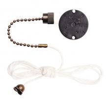 Westinghouse 7728600 - 3-Speed Fan Switch with Antique Brass Finish Pull Chain Single Capacitor 4-Wire Unit