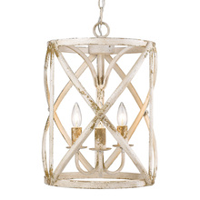 Golden 0890-3P AI - Alcott 3-Light Pendant in Antique Ivory