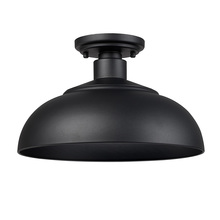 Golden 2866-OSF NB-NB - Levitt Semi-Flush - Outdoor in Natural Black with Natural Black Shade