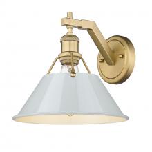 Golden 3306-1W BCB-DB - Orwell BCB 1 Light Wall Sconce in Brushed Champagne Bronze with Dusky Blue shade