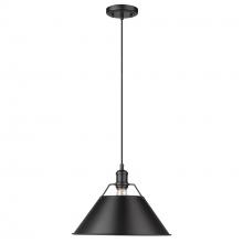 Golden 3306-L BLK-BLK - Orwell BLK Large Pendant - 14" in Matte Black with Matte Black shade