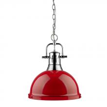 Golden 3602-L CH-RD - 1 Light Pendant with Chain