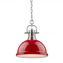 Golden 3602-L PW-RD - 1 Light Pendant with Chain