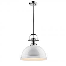 Golden 3604-L CH-WH - 1 Light Pendant with Rod