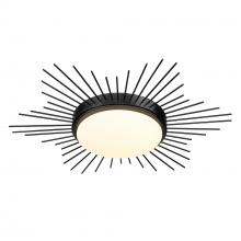 Golden 9126-FM18 BLK-OP - Kieran Flush Mount - 18" in Matte Black with Opal Glass Shade