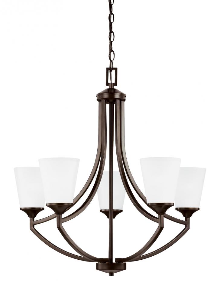 Hanford traditional 5-light indoor dimmable ceiling chandelier pendant light in bronze finish with s